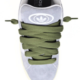 Large shoelace 18mm | Khaki green - Slaace - Laces - 1 pair - 100cm